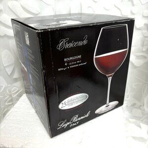 Luigi Bormioli Crescendo Bordeaux Wine Glasses - Set Of 4 - Made In Italy EUC